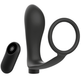 ADDICTED TOYS - ANILLO PARA EL PENE CON MANDO A DISTANCIA PLUG ANAL RECARGABLE NEGRO